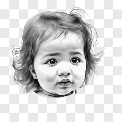 Descarga Dibujo De Retrato De Bebé Realista En Blanco Y Negro Sketches En Línea Creative Fabrica