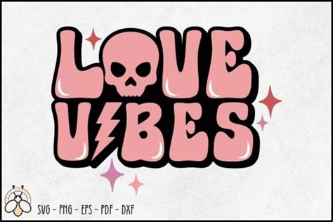 Love Vibes Retro Svg Design Graphic By Beecraftr · Creative Fabrica