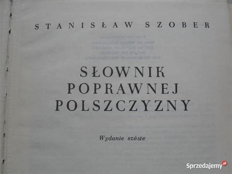 S Ownik Poprawnej Polszczyzny Stanis Aw Szober Warszawa Sprzedajemy Pl