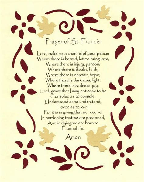 Free Printable St Francis Prayer Printable Word Searches