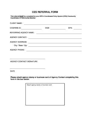 Fillable Online Ces Referral Form Fax Email Print Pdffiller