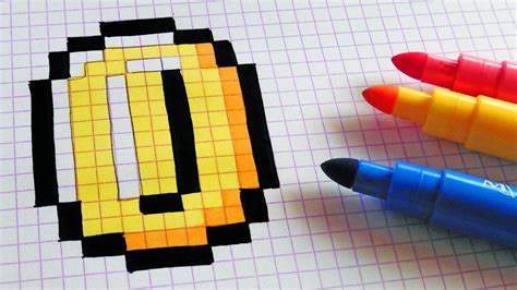 Handmade Pixel Art - How To Draw Super Mario Coin #pixelart