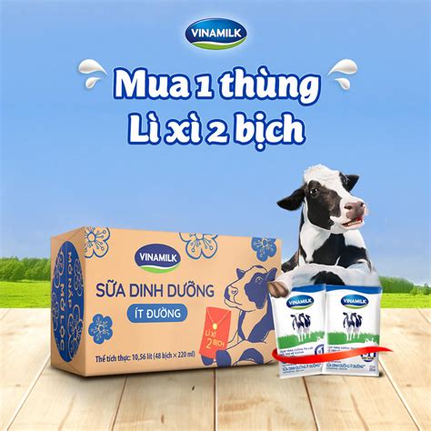 Chương trình khuyến dùng Sữa dinh dưỡng Vinamilk 220ml lì xì Tết