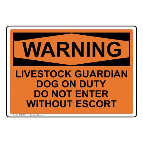 Guard Dog On Duty Warning Sign