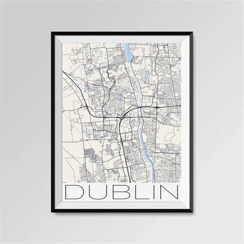 DUBLIN Ohio Map Dublin City Map Print Dublin Map Poster | Etsy