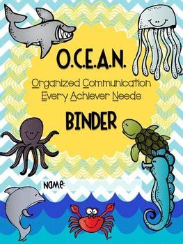 OCEAN Binder Cover EDITABLE In 2024 Binder Covers Ocean Theme