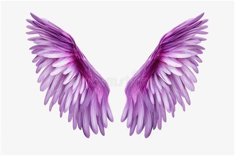 Purple Angel Wings On A White Background Stock Photo Image Of