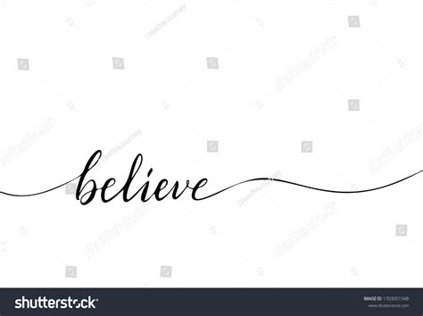 Believe Hand Drawn Endless Lettering Calligraphy Stock Vector Royalty