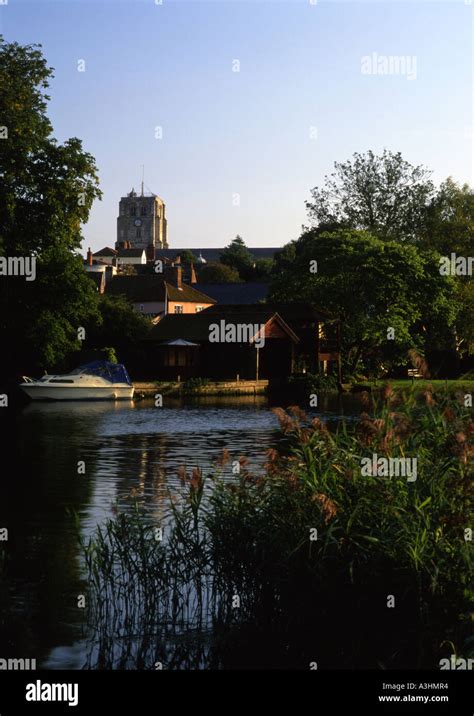 St Michaels Church In Beccles Viewed From River Waveney In The Uk