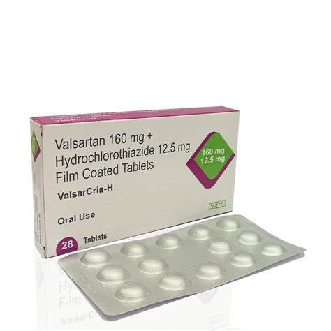 Valsarcris H Valsartan 160mg Hydrochlorothiazide 125mg Tablets Vega