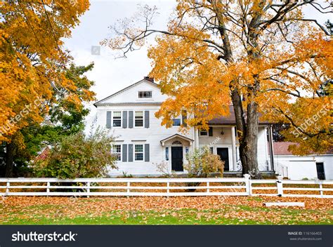 Typical New England Colonial Style House Stock Photo 116166403