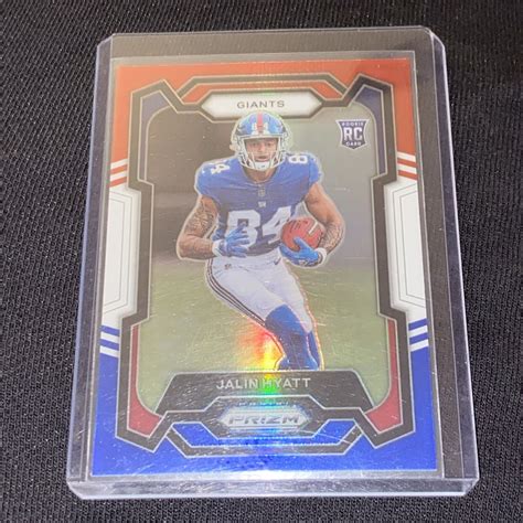 2023 Panini Prizm 378 Jalin Hyatt Red White And Blue Rookie RC Giants