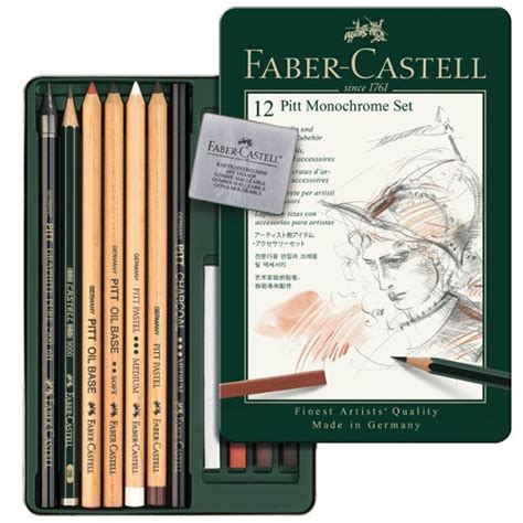 FABER CASTELL PITT MONOCHROME Estuche Con 12 Piezas