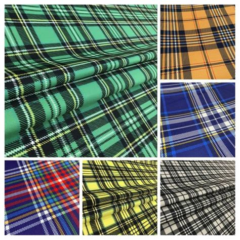 Tartan Plaid Upholstery Fabrics, Navy Blue Green Black Gray Furniture ...