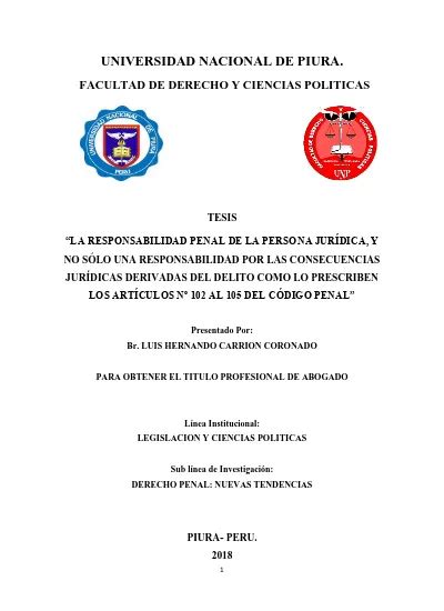 La Responsabilidad Penal De La Persona Jur Dica Y No S Lo Una