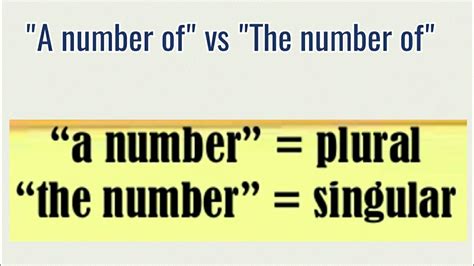 A Number Of Vs The Number Of Subject Verb Agreement Youtube