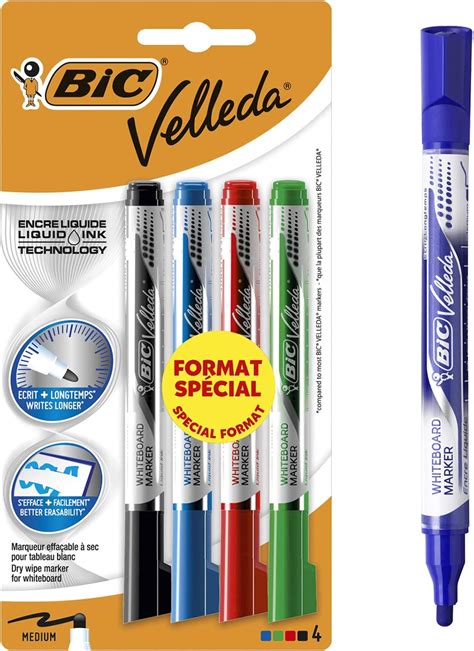 Bic Velleda Feutres Pour Tableau Blanc Effa Ables Sec Pointe