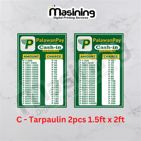 Palawan Pay Rates Tarpaulin Laminated Shopee Philippines