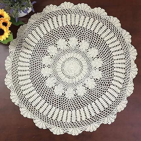 Amazon Hetao 100 Cotton Handmade Crochet Round Tablecloth Doilies