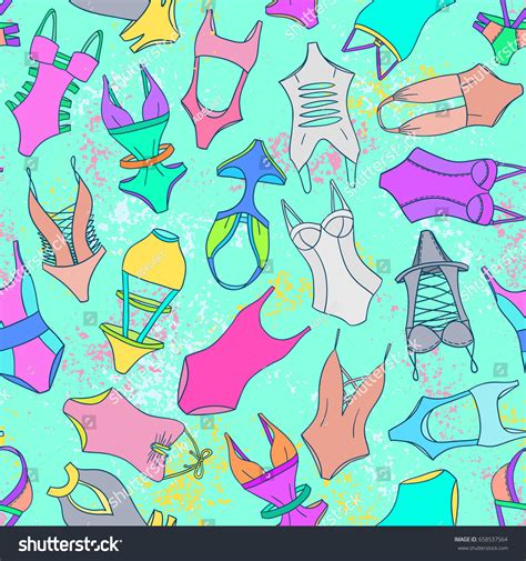 Bikini Pattern Summer Swimming Suits Background Stock Vector Royalty Free Shutterstock