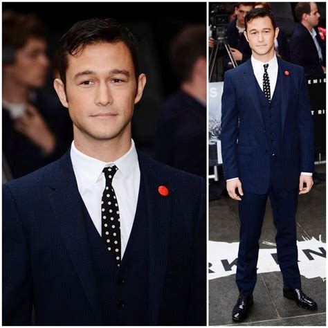 Joseph Gordon Levitt At London Premiere Dark Knight Rises Navy Blue 3 Piece Suit Men Dress