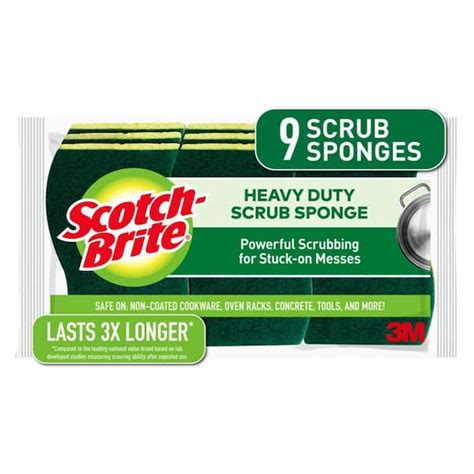 Scotch Brite Heavy Duty Scrub Sponge 9 Pack 429 CC The Home Depot