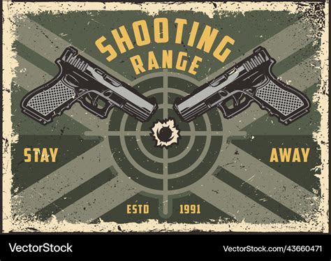 Shooting range vintage colorful poster Royalty Free Vector