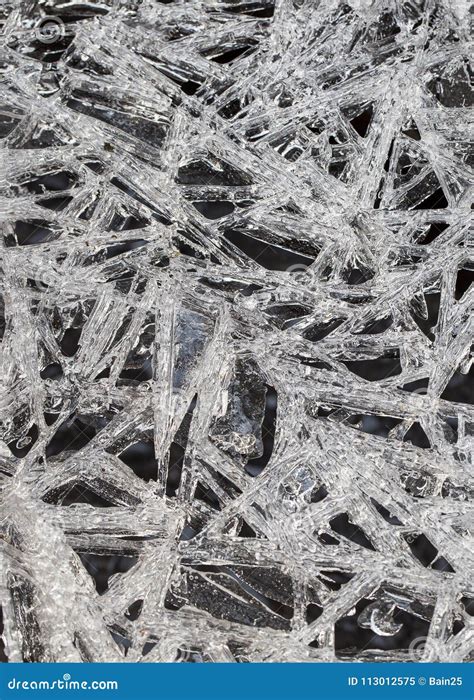 Delicate, Ice Crystal Formation, Winter Stock Image - Image of black ...