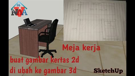 Meja Kerja Kantoran D Jadi D Sketchup Tutorial Youtube