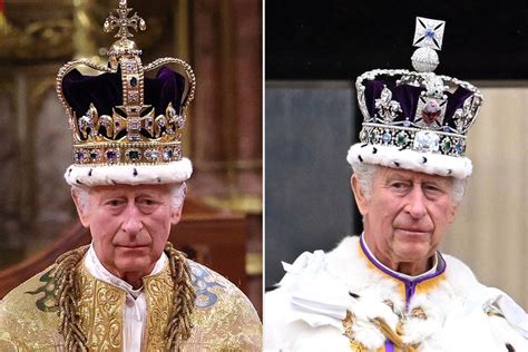 See King Charles In His Crowns On Coronation Day