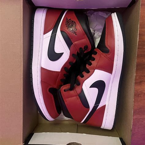 Jordan Men S Black And Red Trainers Depop