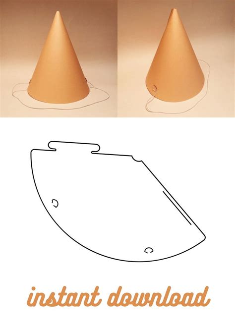 Party Hat Template Birthday Hat Cone Hat Paper Hat Etsy [video