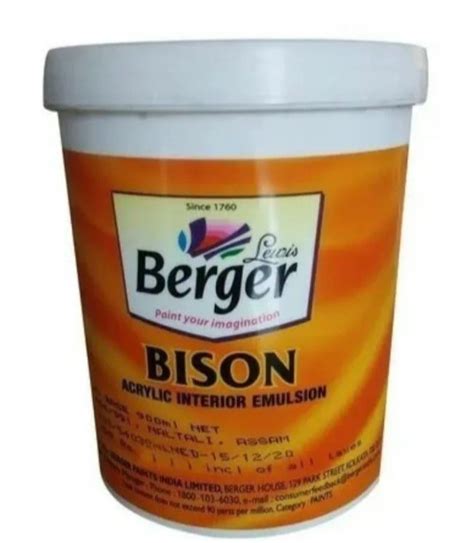 Berger Burger Bison Acrylic Paint 20 Ltr At Rs 250 Bucket Of 1 Litre