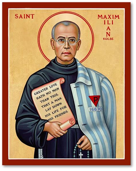 Men Saint Icons St Maximilian Kolbe Icon Monastery Icons St