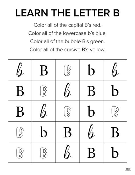 Letter B Worksheets - 50 FREE Printables | Printabulls