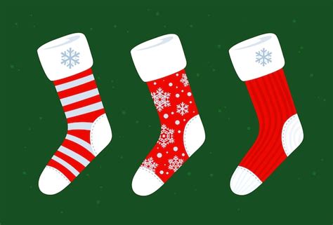 Premium Vector Christmas Stocking Set