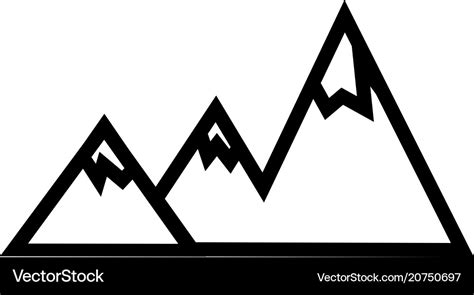 Mountain line icon outline sign linear Royalty Free Vector