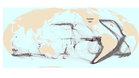 American Whaling Mapped I Find The Red Singularly Apropos Visual