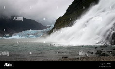 Nugget Falls and Mendenhall Glacier, Juneau, Alaska Stock Photo - Alamy