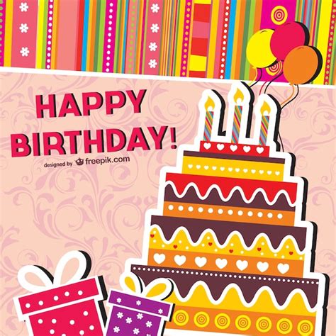 Free Vector | Cartoon birthday cards vector