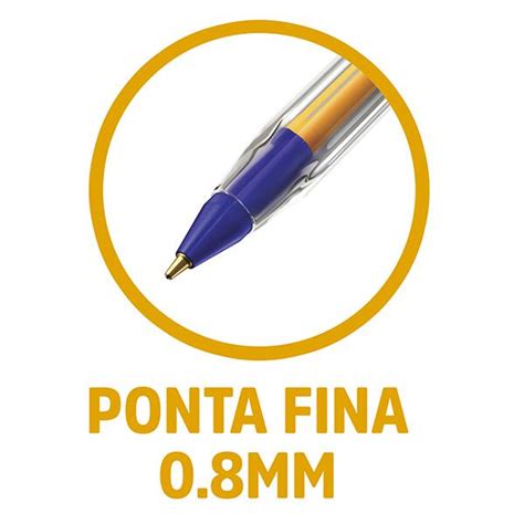 Caneta Esferogr Fica Bic Cristal Precis O Azul Ponta Fina De Mm