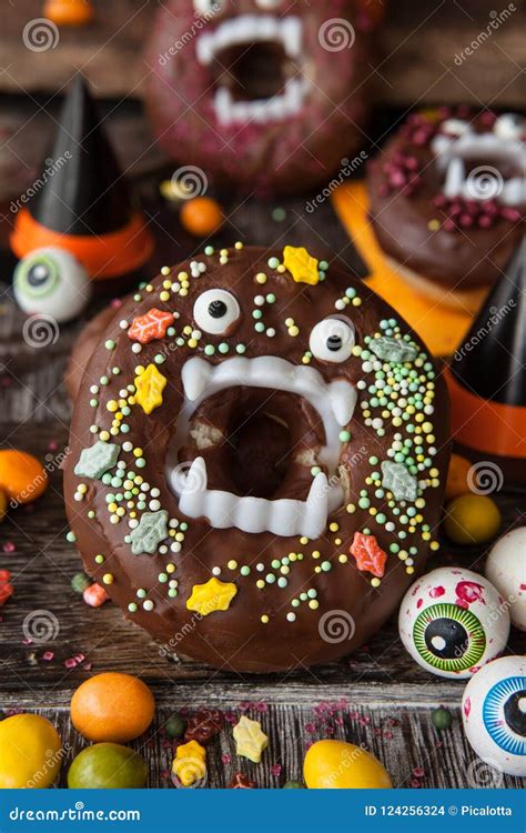 Scary Halloween Donuts Stock Photo Image Of Yummy Vampire 124256324