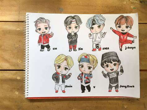draw bts members easy