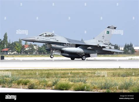 Pakistan Air Force F 16A Taking Off From Konya Air Base Turkey Stock