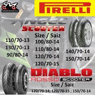 Pirelli Angel Scooter Diablo Rosso Scooter Tubeless Tyre Tire Tayar