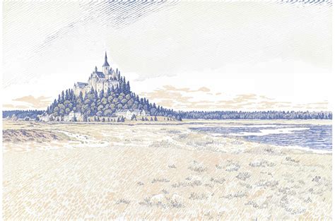 Papier Peint Mont Saint Michel Aquarelle