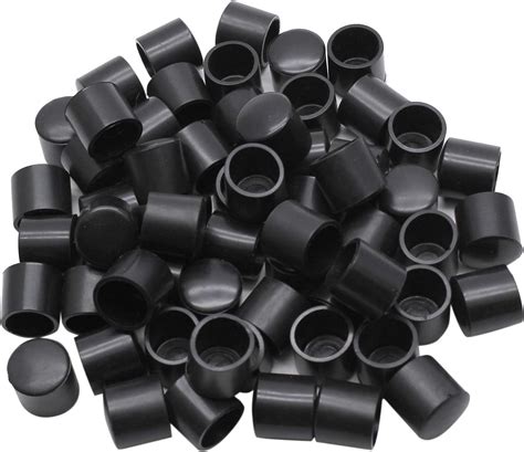 Bonsicoky 60Pcs Round Rubber End Caps 1 2 12mm ID Vinyl Flexible