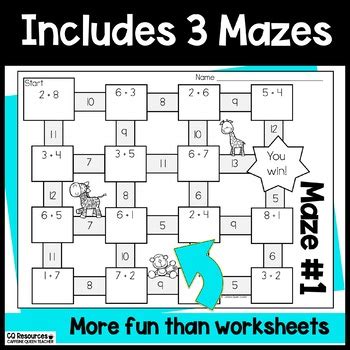 Addition Facts Maze Activities By Caffeine Queen Teacher TPT