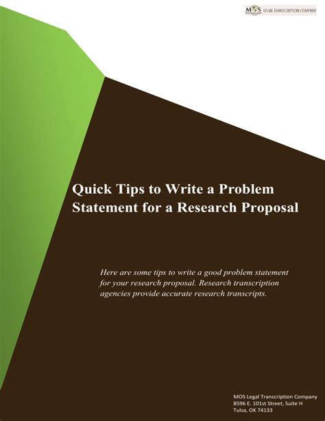 How To Write A Problem Statement