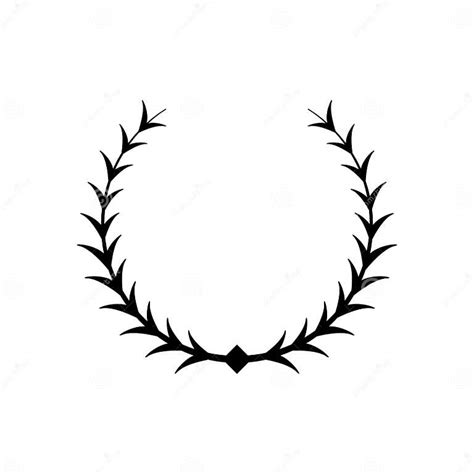 Vintage Laurel Wreath Glyph Icon Stock Vector Illustration Of Border